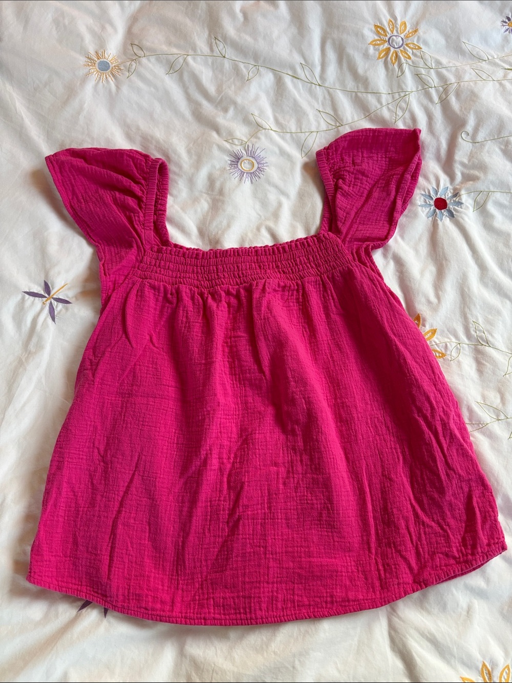 J. Crew Fuchsia Flutter Sleeve Top